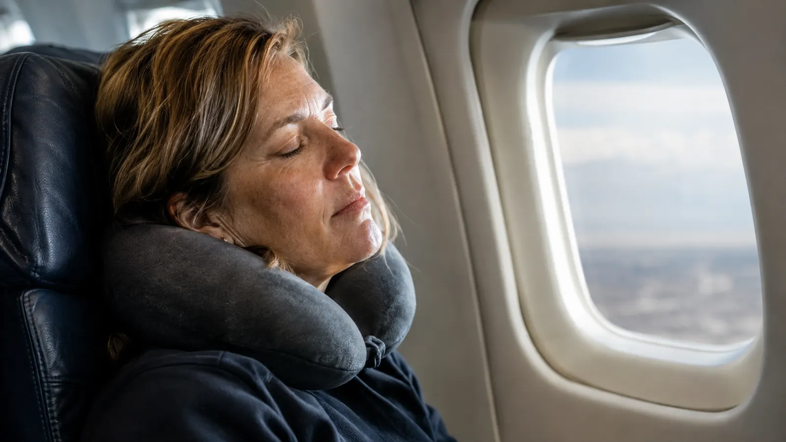 How to Sleep on a Plane With a Neck Pillow